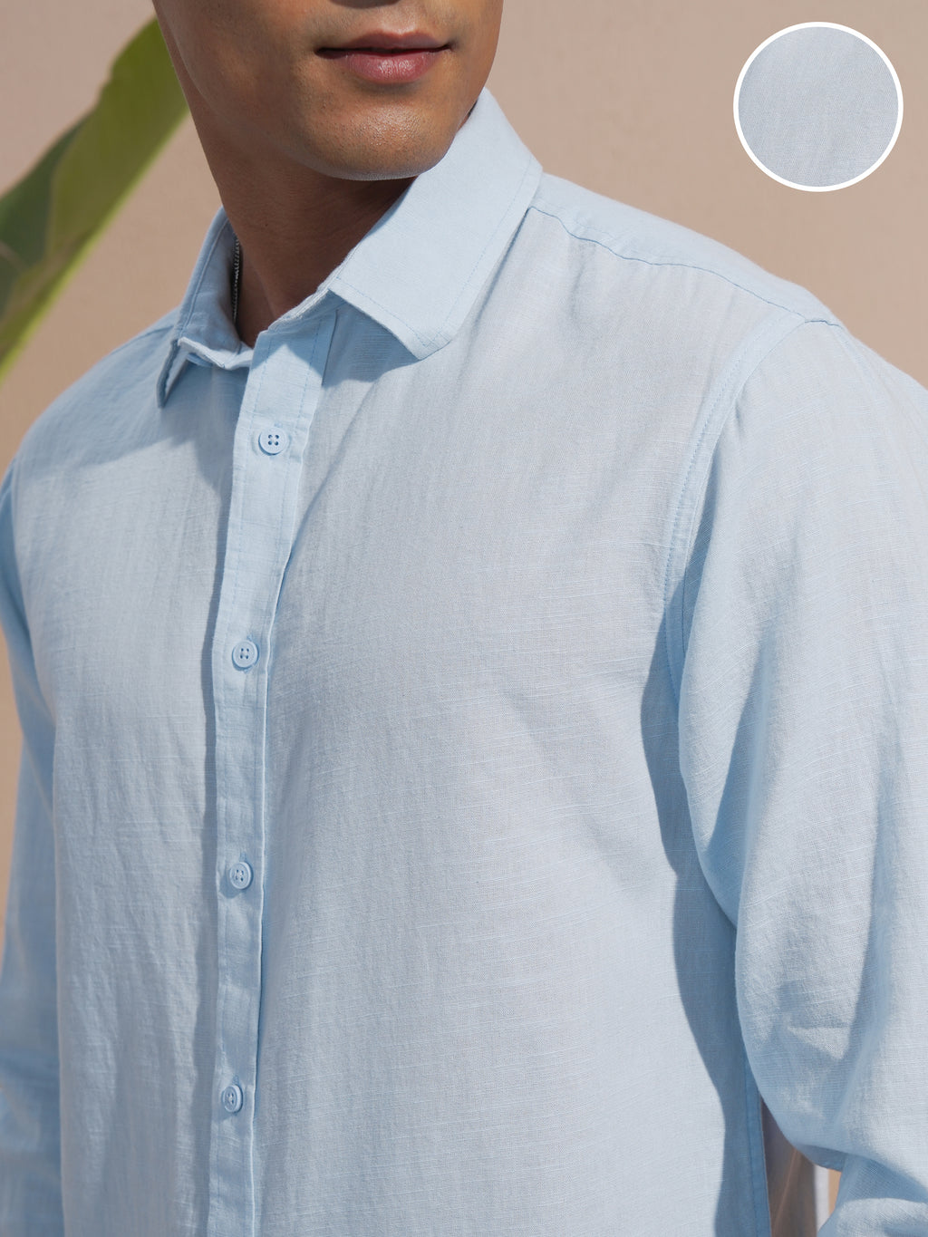 Highlander Men Blue Solid Relaxed Fit Casual Shirt - Blue - Image 5