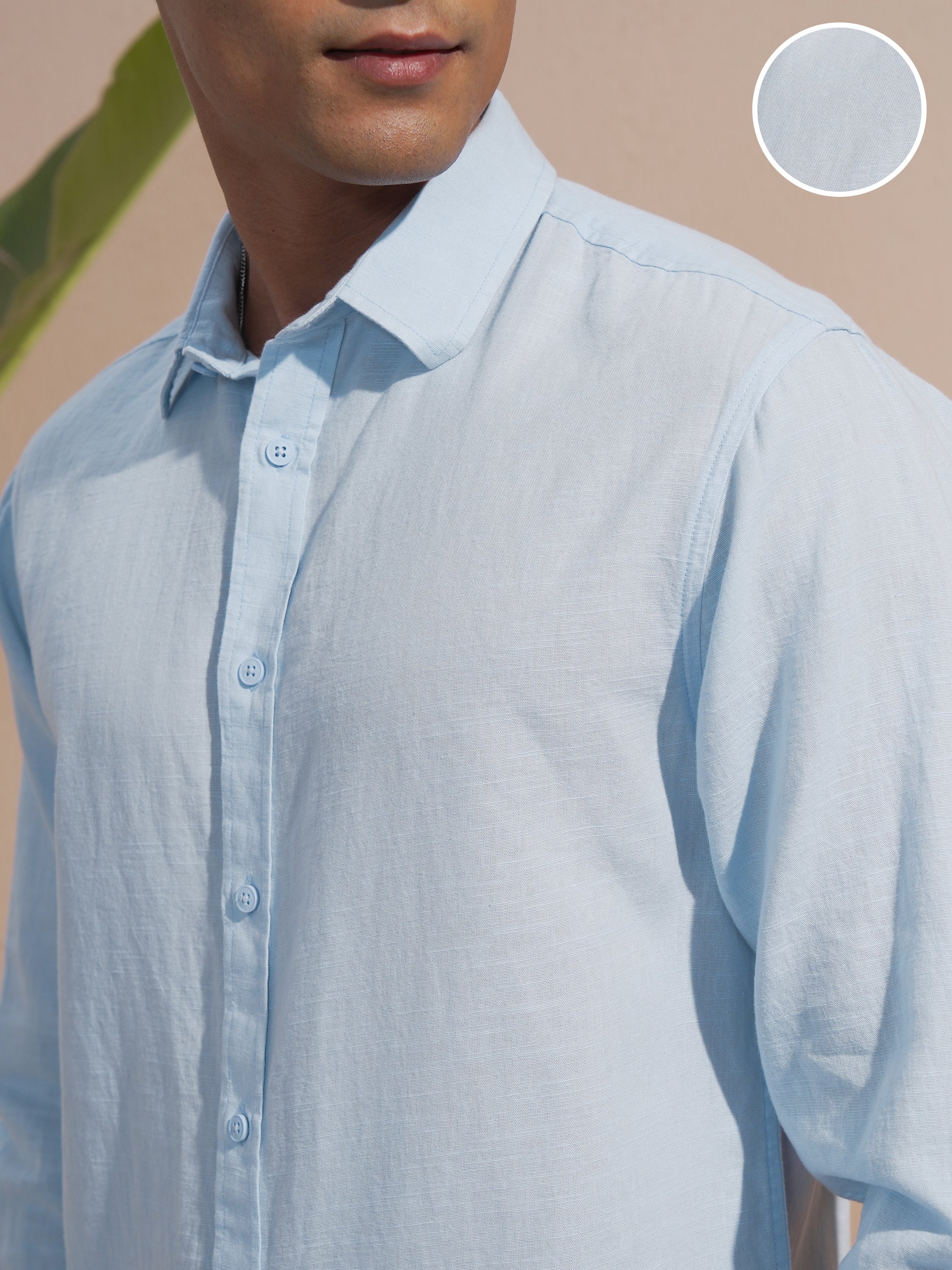 Highlander Men Blue Solid Relaxed Fit Casual Shirt - Blue - Image 5