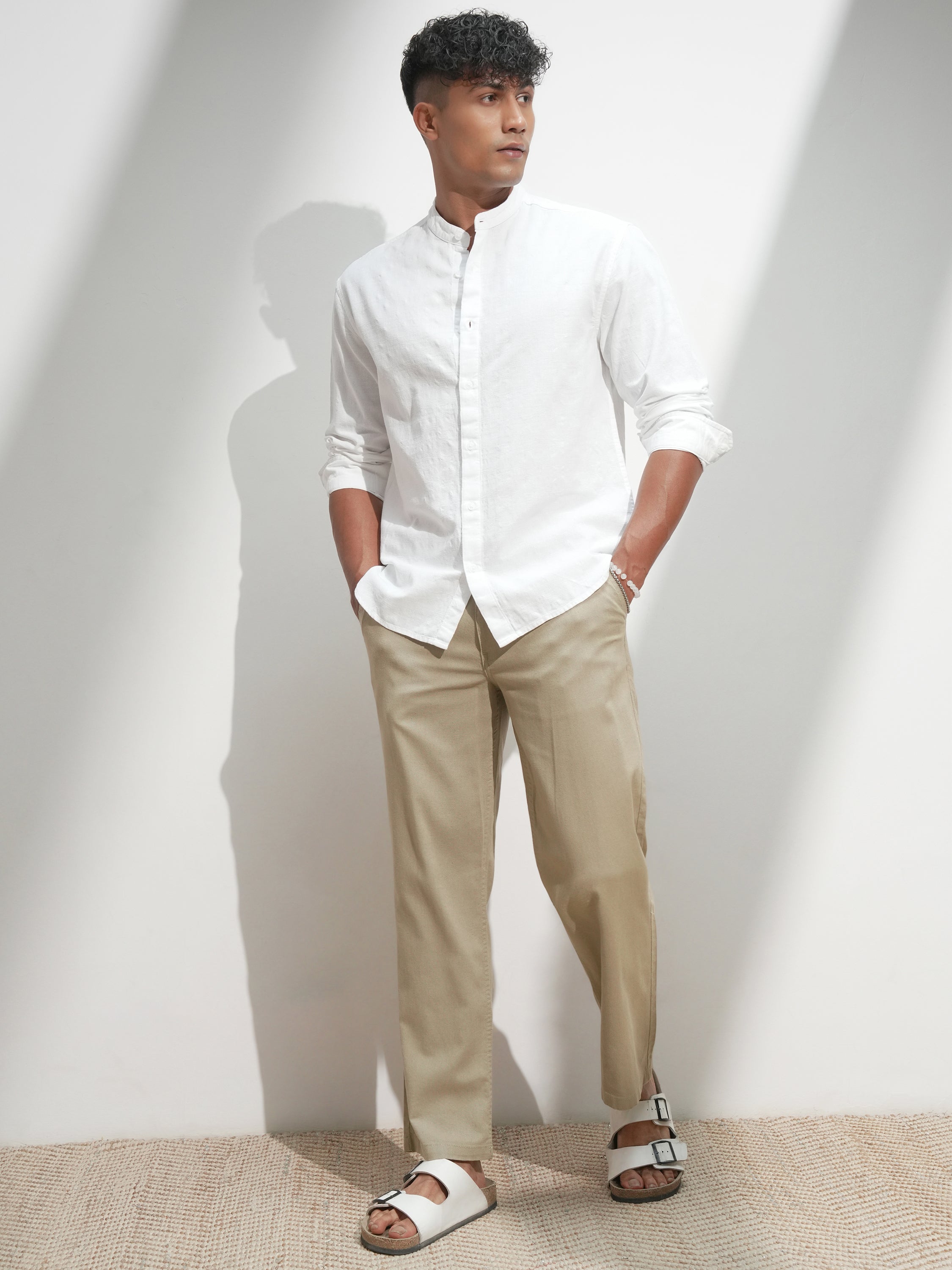 Highlander Men White Self Design Relaxed Fit Casual Shirt - White - Image 2