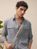 Highlander Men Blue Solid Relaxed Fit Casual Shirt - Blue - Image 1