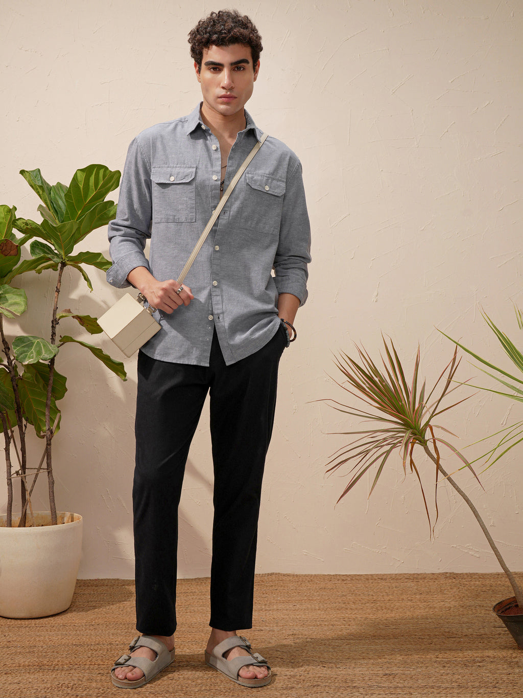 Highlander Men Blue Solid Relaxed Fit Casual Shirt - Blue - Image 2