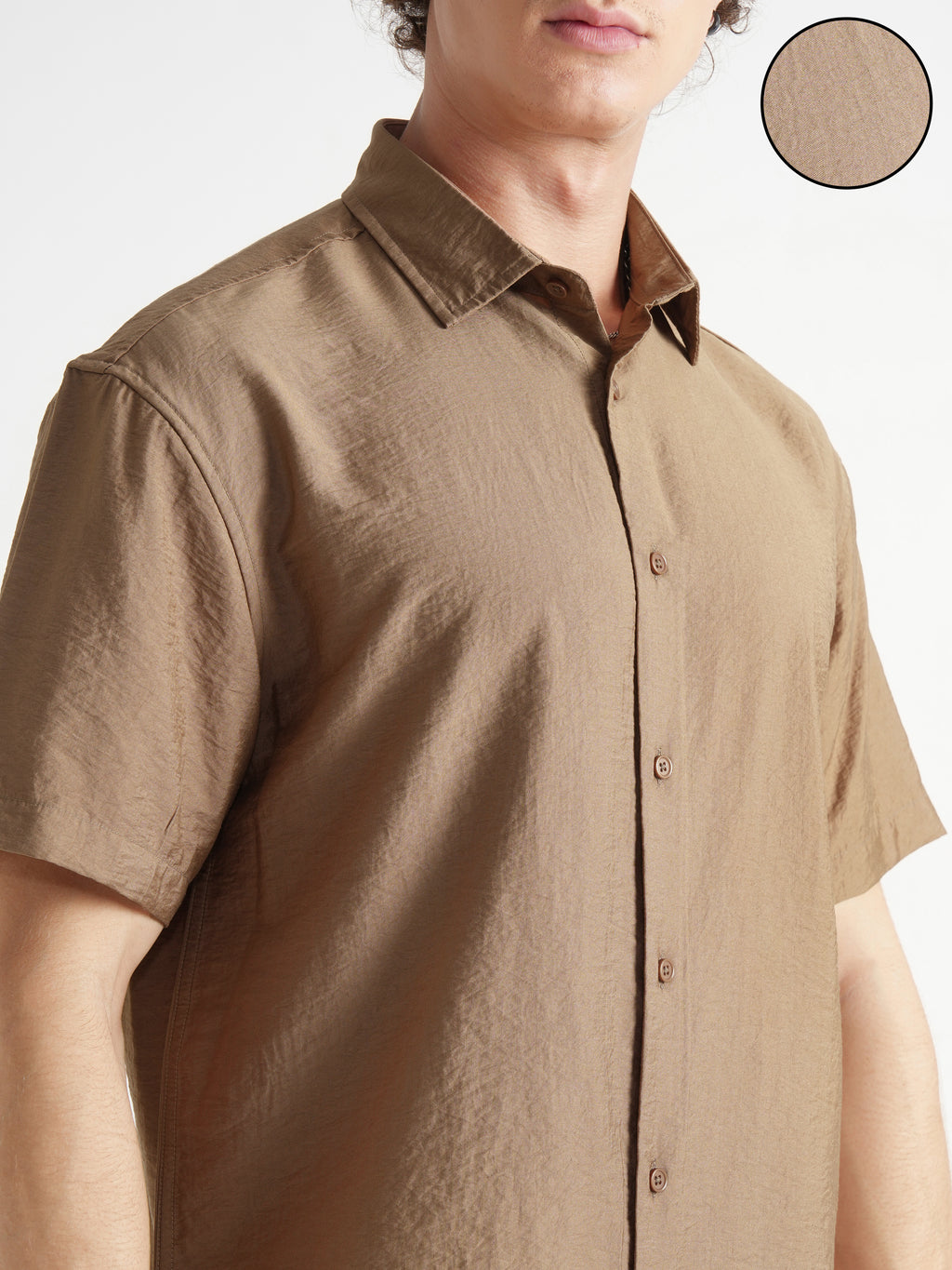 Highlander Men Brown Solid Relaxed Fit Casual Shirt - Brown - Image 5