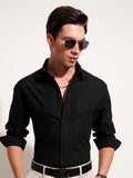 Highlander Men Black Solid Relaxed Fit Casual Shirt - Black - Image 1