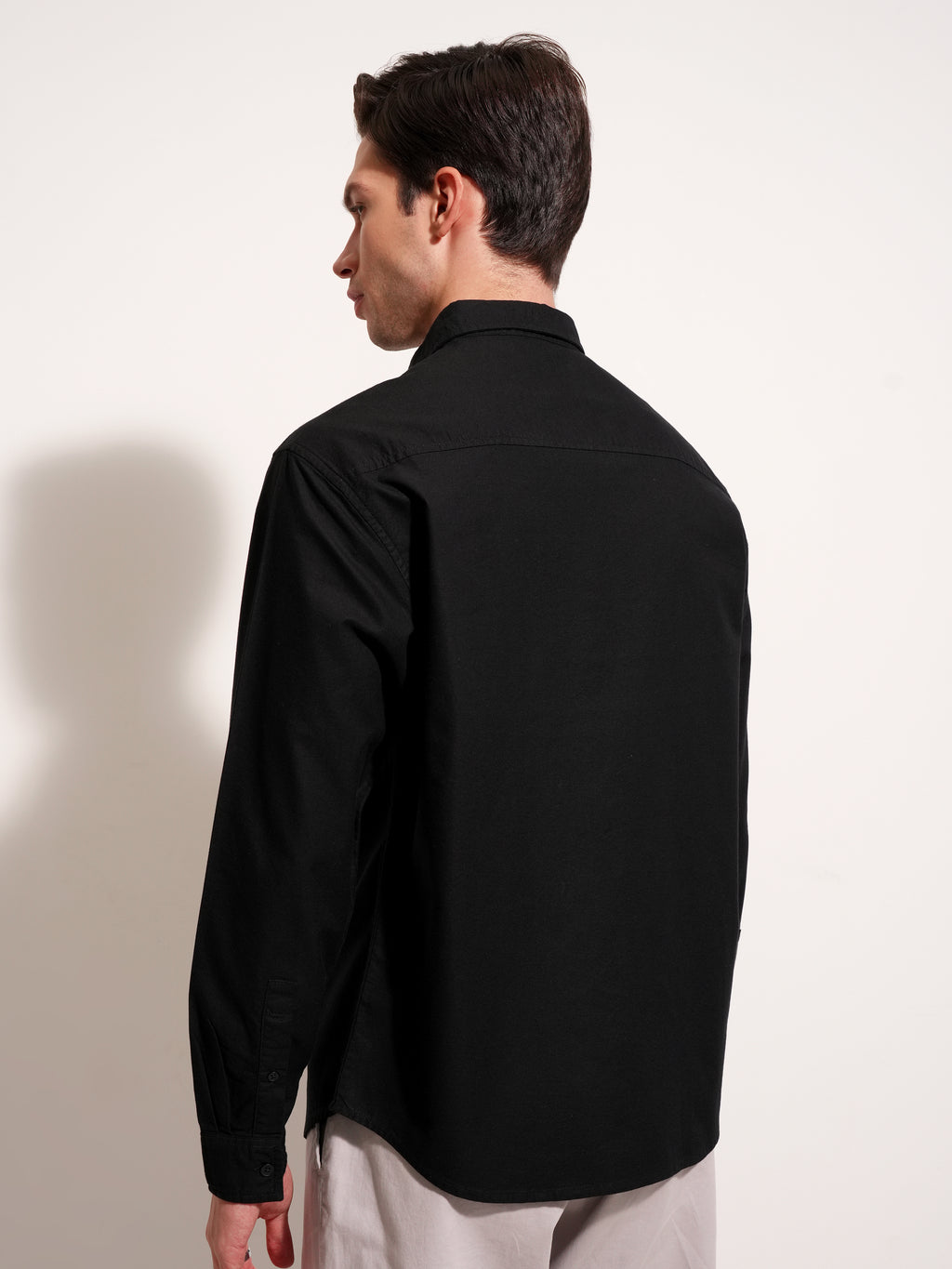 Highlander Men Black Solid Relaxed Fit Casual Shirt - Black - Image 3