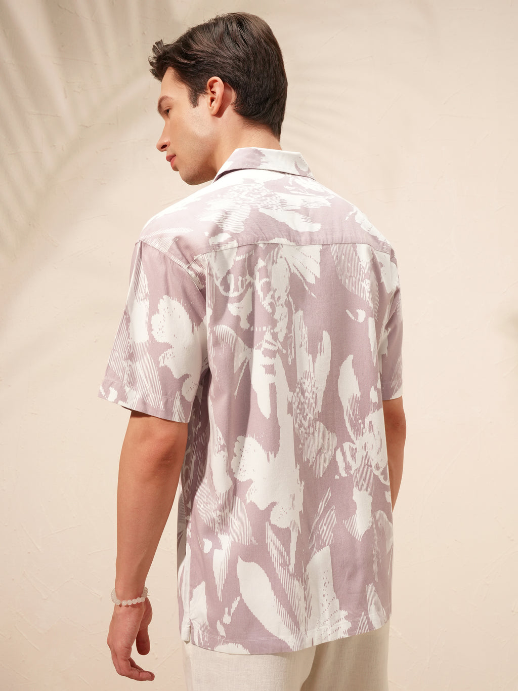 Highlander Men Lavender Printed Relaxed Fit Casual Shirt - Lavender - Image 3