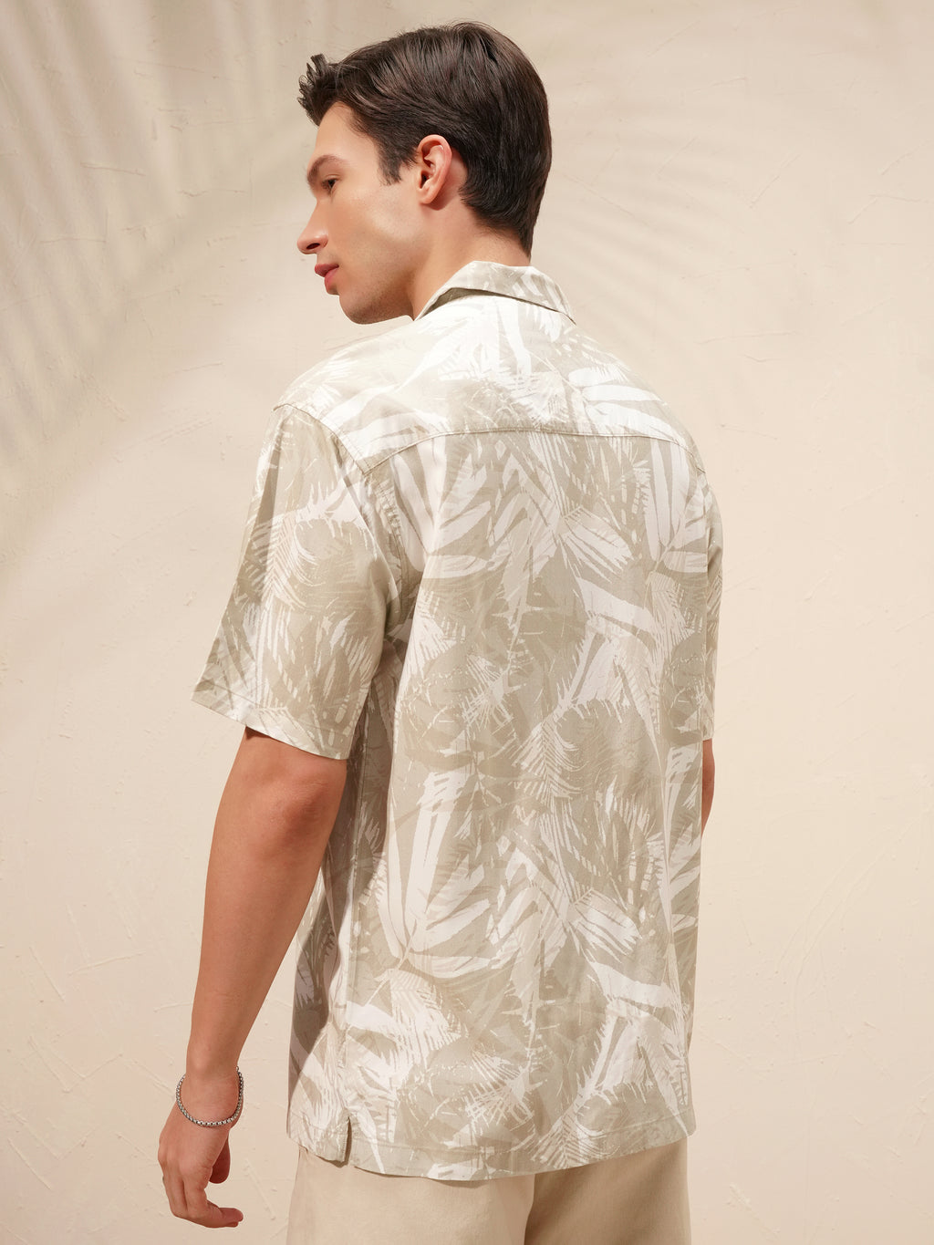 Highlander Men Khaki Printed Relaxed Fit Casual Shirt - Khaki - Image 3