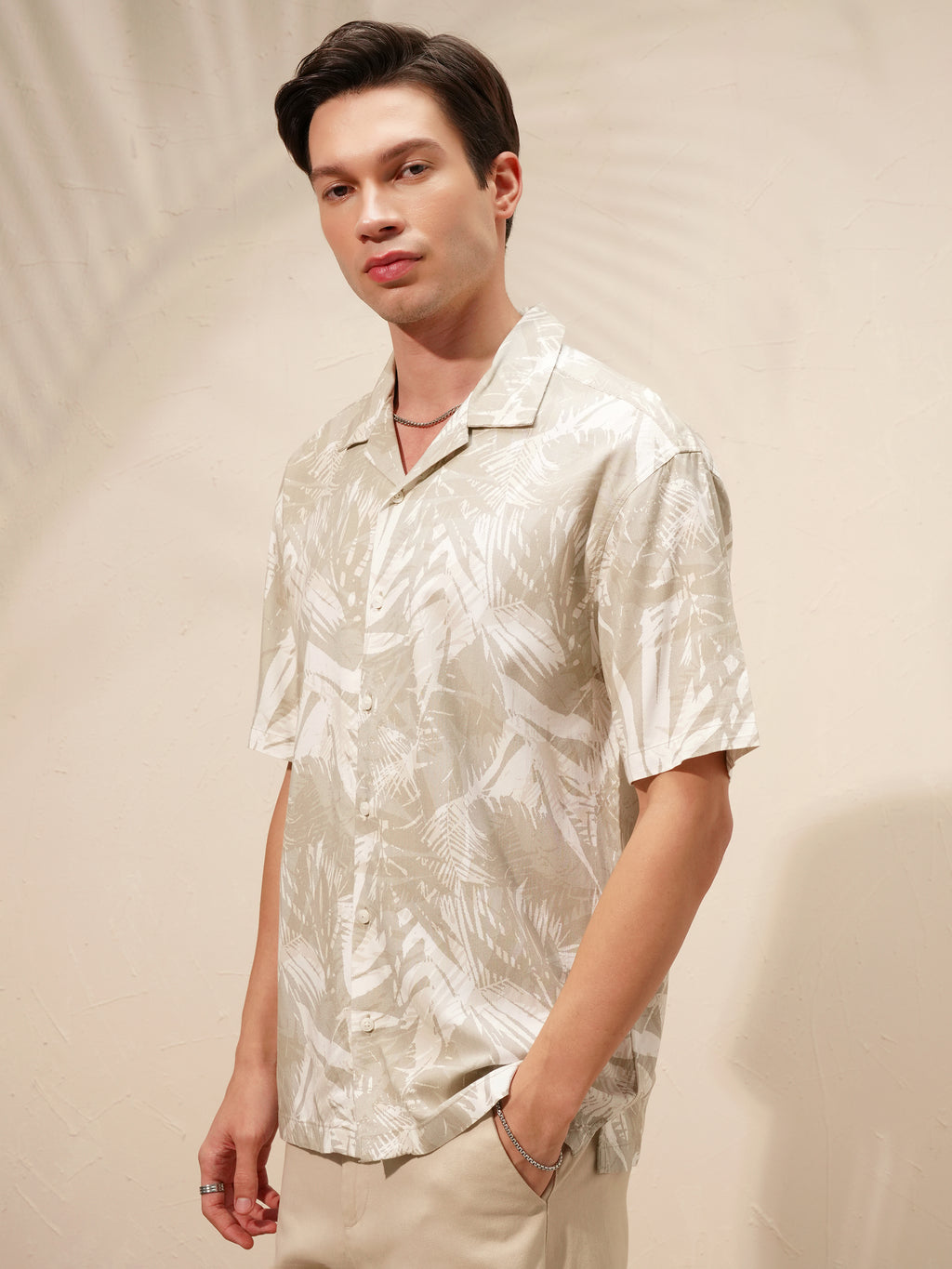 Highlander Men Khaki Printed Relaxed Fit Casual Shirt - Khaki - Image 4