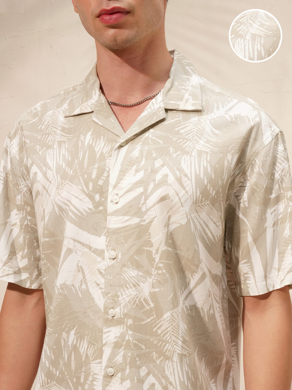 Highlander Men Khaki Printed Relaxed Fit Casual Shirt - Khaki - Image 5