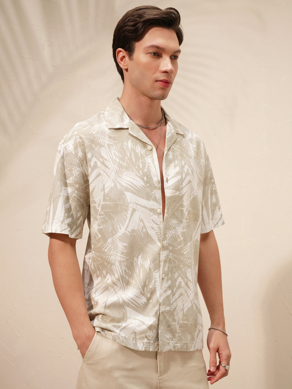 Highlander Men Khaki Printed Relaxed Fit Casual Shirt - Khaki - Image 6