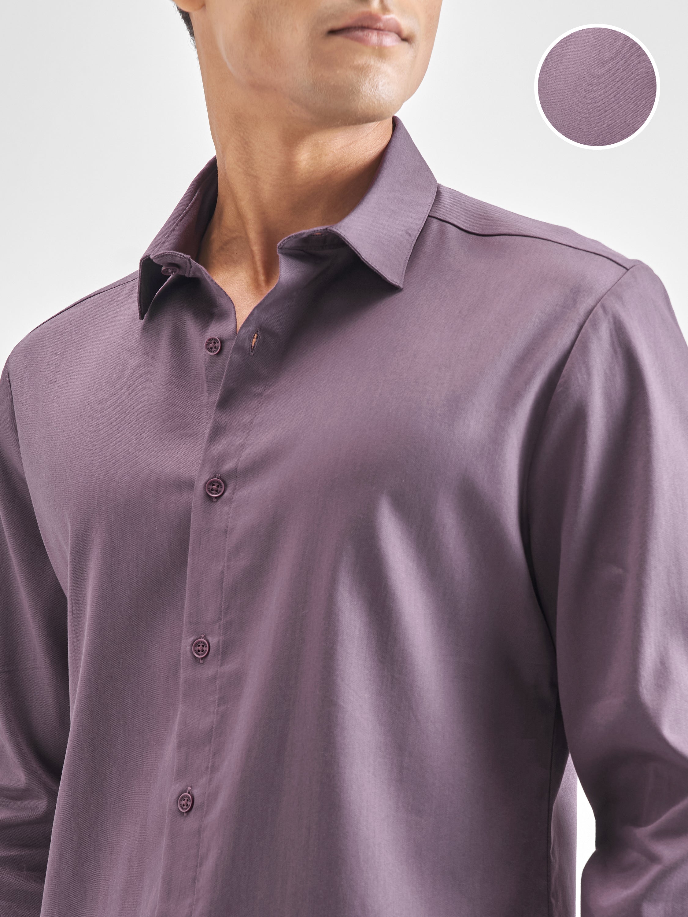 Highlander Men Lavender Solid Slim Fit Casual Shirt - Lavender - Image 5