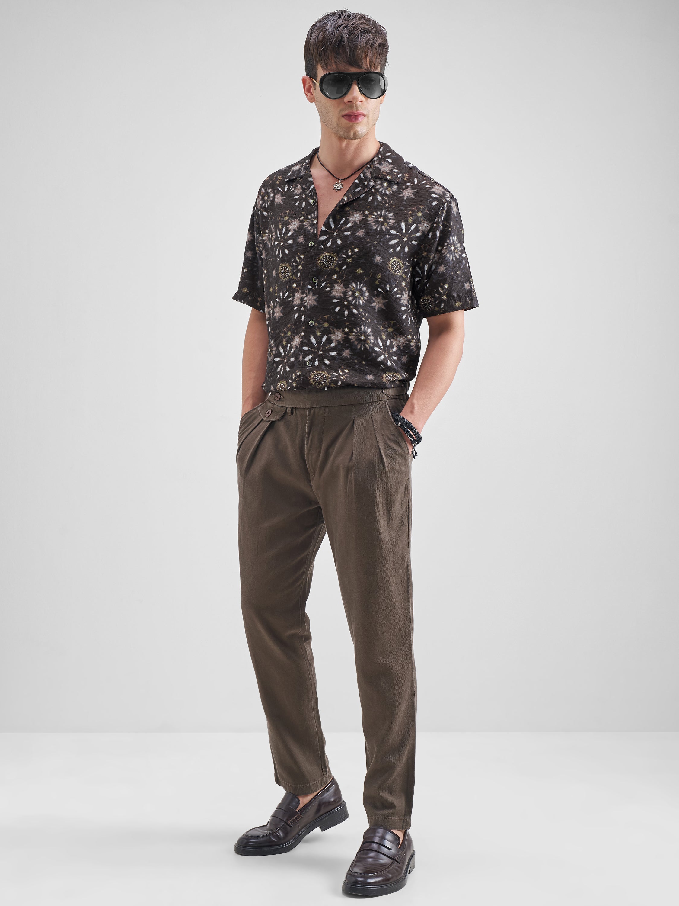 Highlander Men Brown Printed Relaxed Fit Casual Shirt - Brown - Image 2