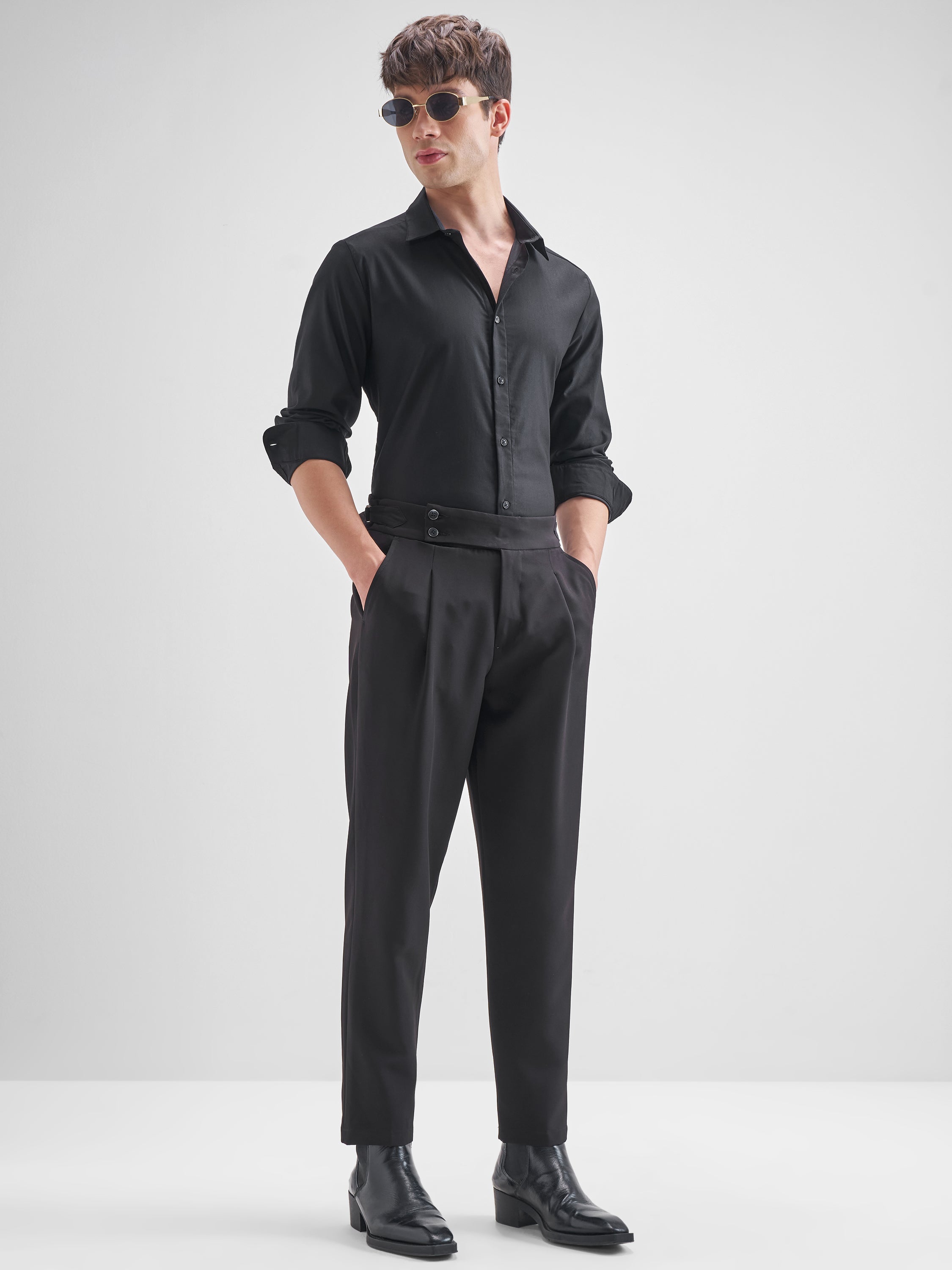 Highlander Men Black Solid Relaxed Fit Casual Shirt - Black - Image 2