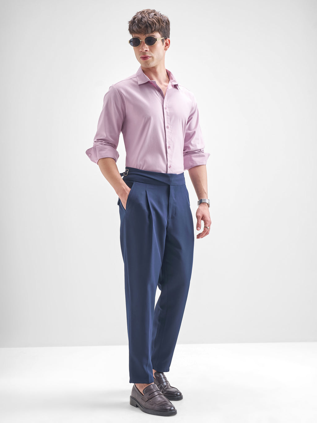 Highlander Men Mauve Solid Slim Fit Casual Shirt - Mauve - Image 2