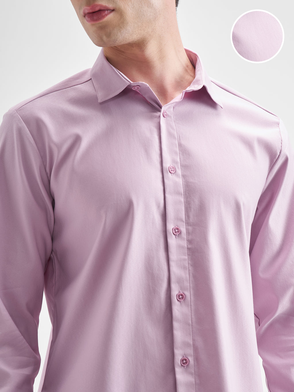 Highlander Men Mauve Solid Slim Fit Casual Shirt - Mauve - Image 5