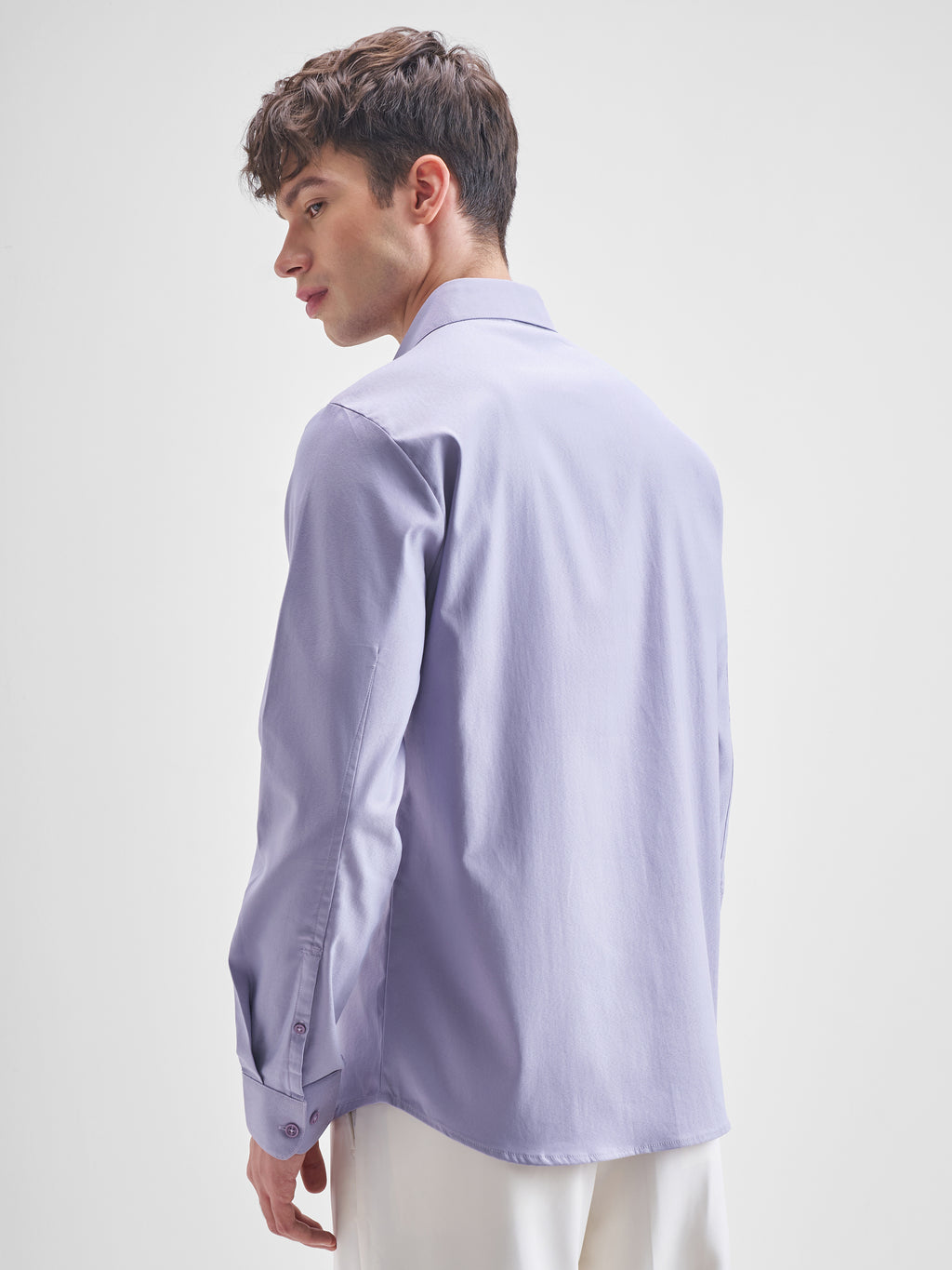 Highlander Men Lavender Solid Relaxed Fit Casual Shirt - Lavender - Image 3