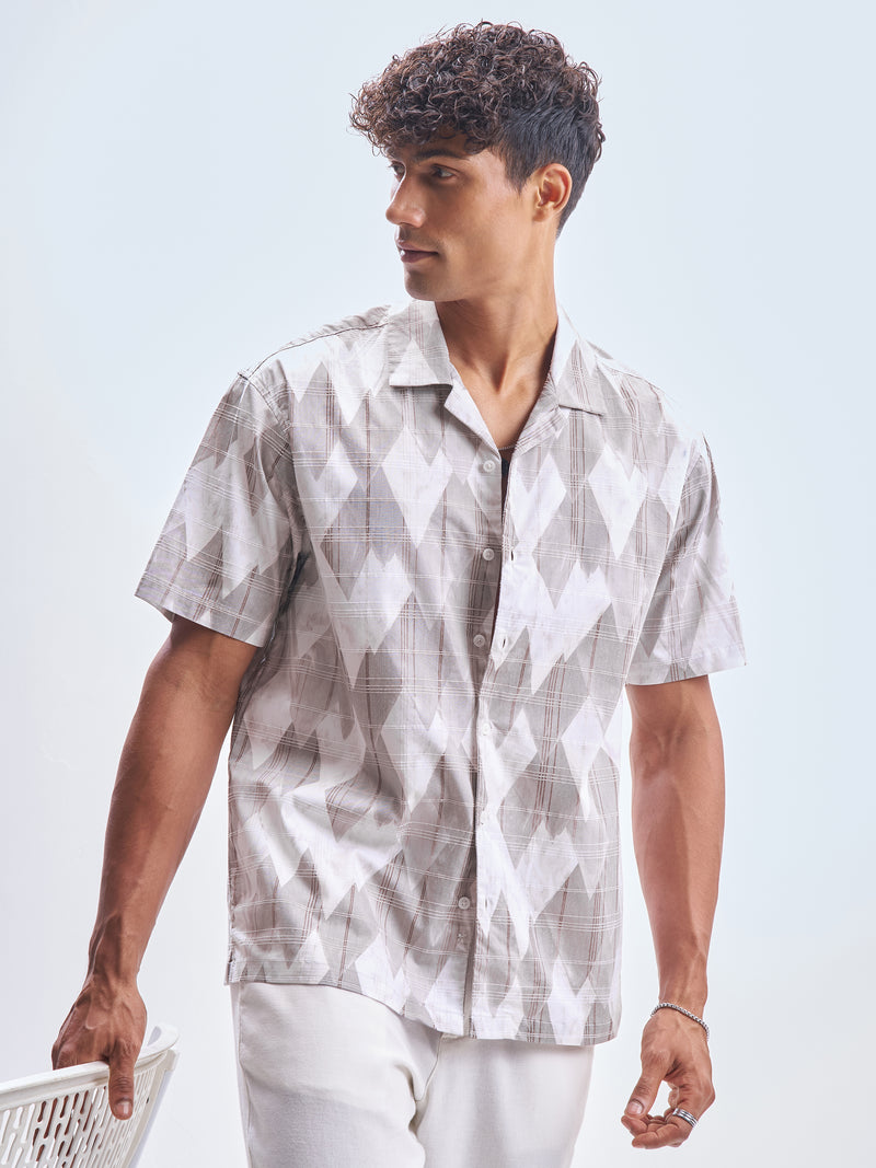 Highlander Men Purple Printed Relaxed Fit Casual Shirt - Purple - Image 1