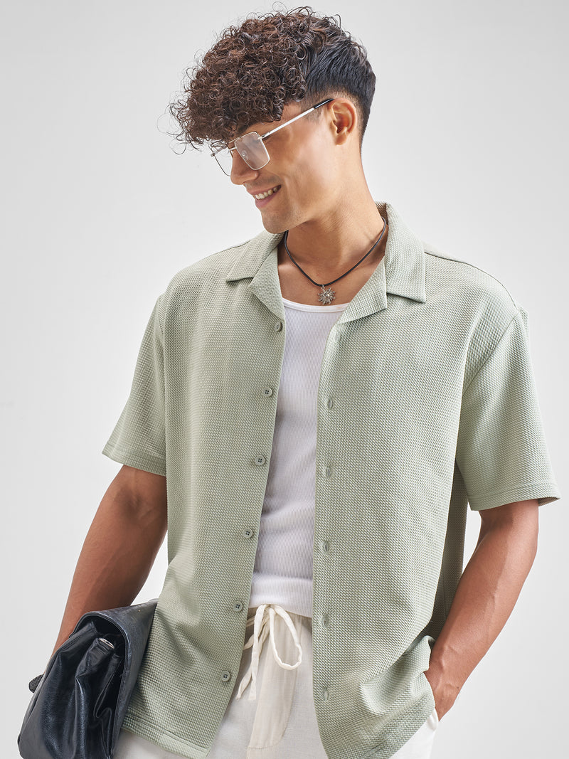 Highlander Men Olive Olive Solid Relaxed Fit Casual Shirt - Olive - Image 1