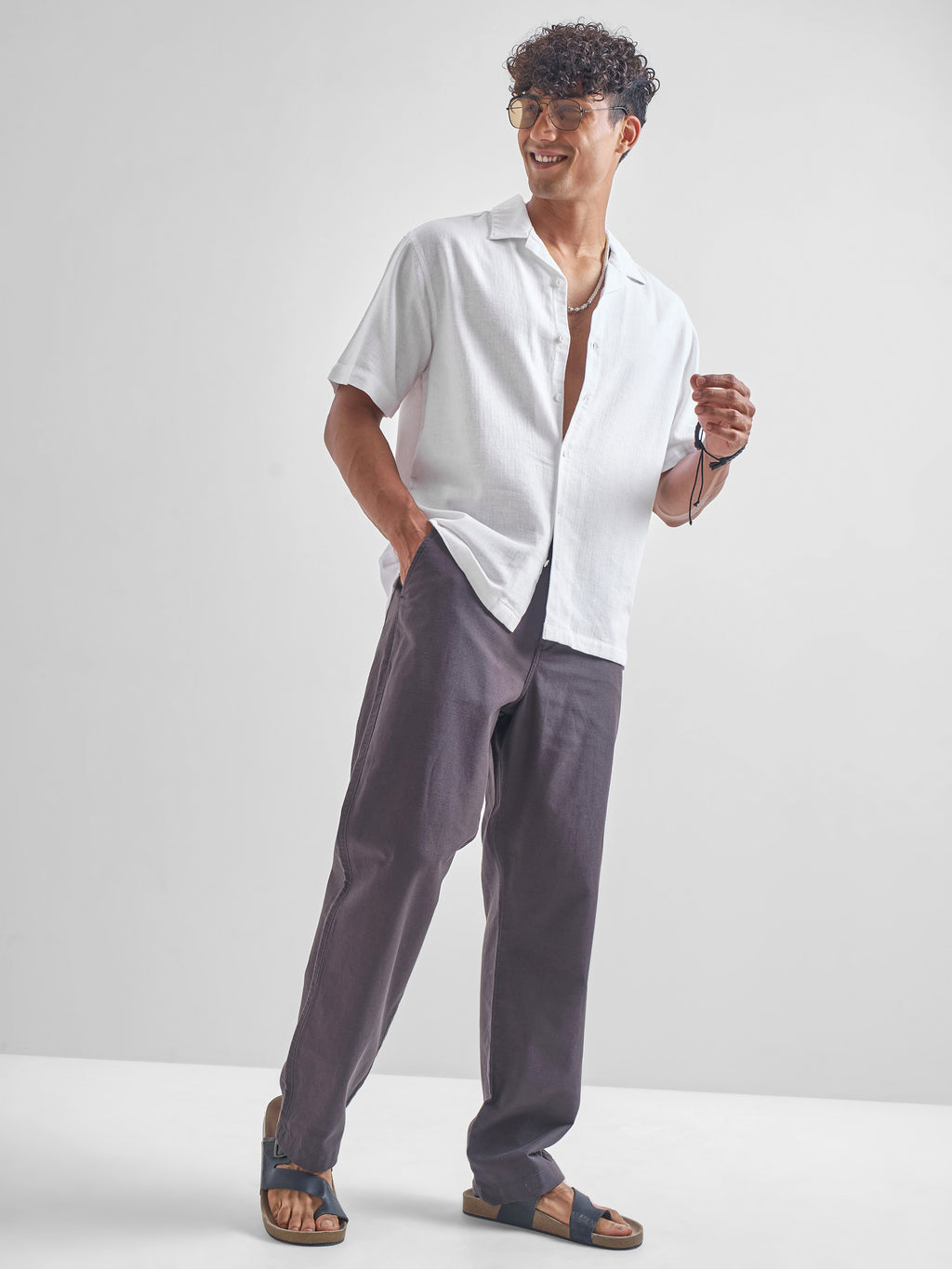 Highlander Men White Solid Relaxed Fit Casual Shirt - White - Image 2