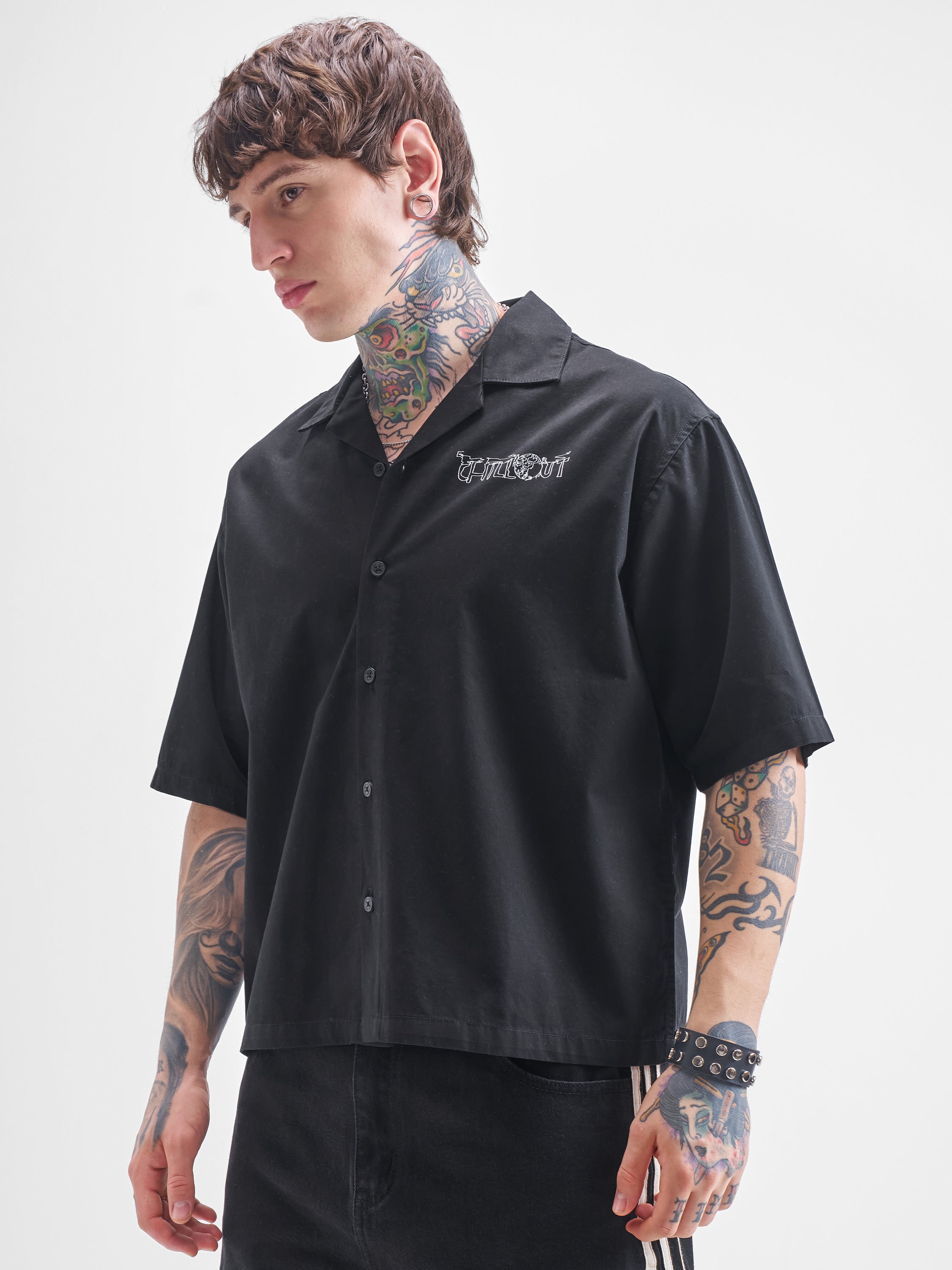 Highlander Men Black Printed Boxy Fit Casual Shirt - Black - Image 4