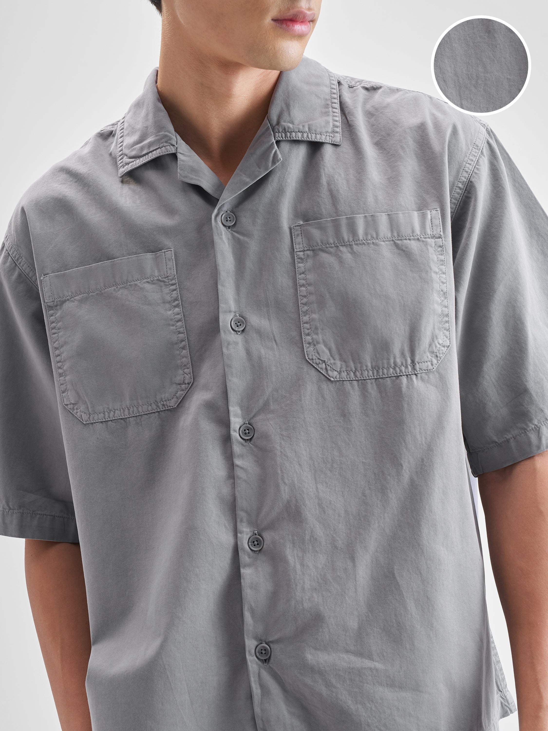 Highlander Men Grey Solid Boxy Fit Casual Shirt - Grey - Image 5