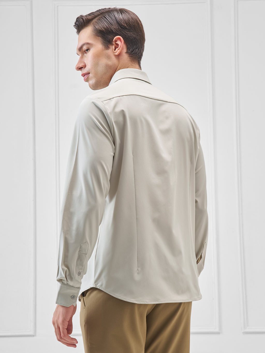 Highlander Men Grey Solid Slim Fit Casual Shirt - Grey - Image 3