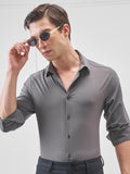 Highlander Men Charcoal Solid Slim Fit Casual Shirt - Charcoal - Image 1