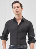 Highlander Men Black Solid Slim Fit Casual Shirt - Black - Image 1