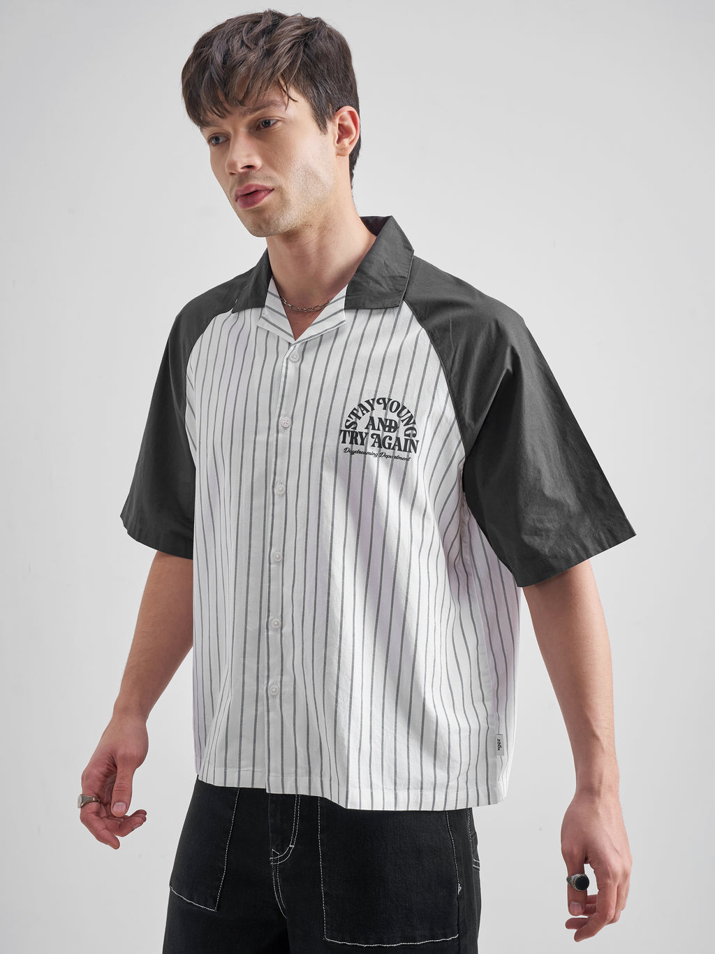 Highlander Men White Striped Boxy Fit Casual Shirt - White - Image 4