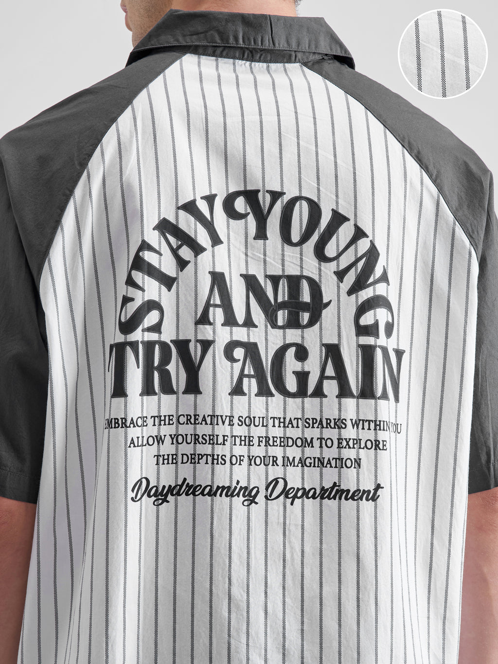 Highlander Men White Striped Boxy Fit Casual Shirt - White - Image 5