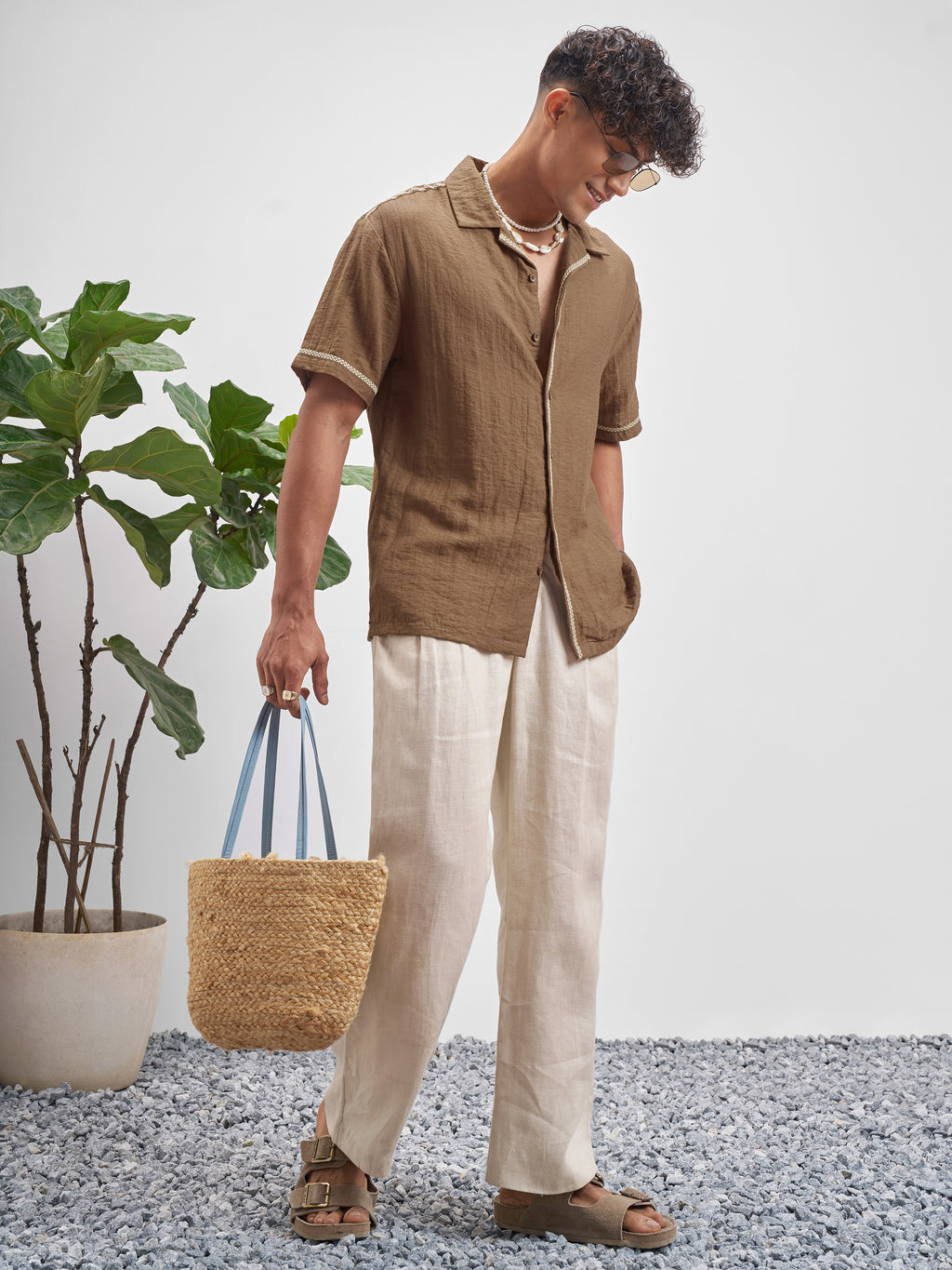 Highlander Men Brown Self Design Relaxed Fit Casual Shirt - Brown - Image 2