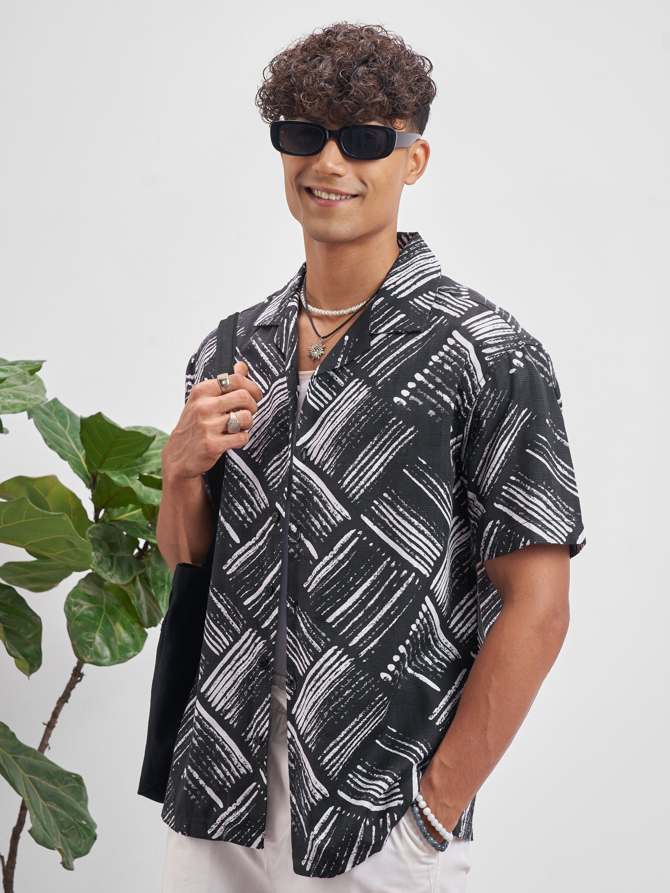 Highlander Men Black Printed Relaxed Fit Casual Shirt - Black - Image 4