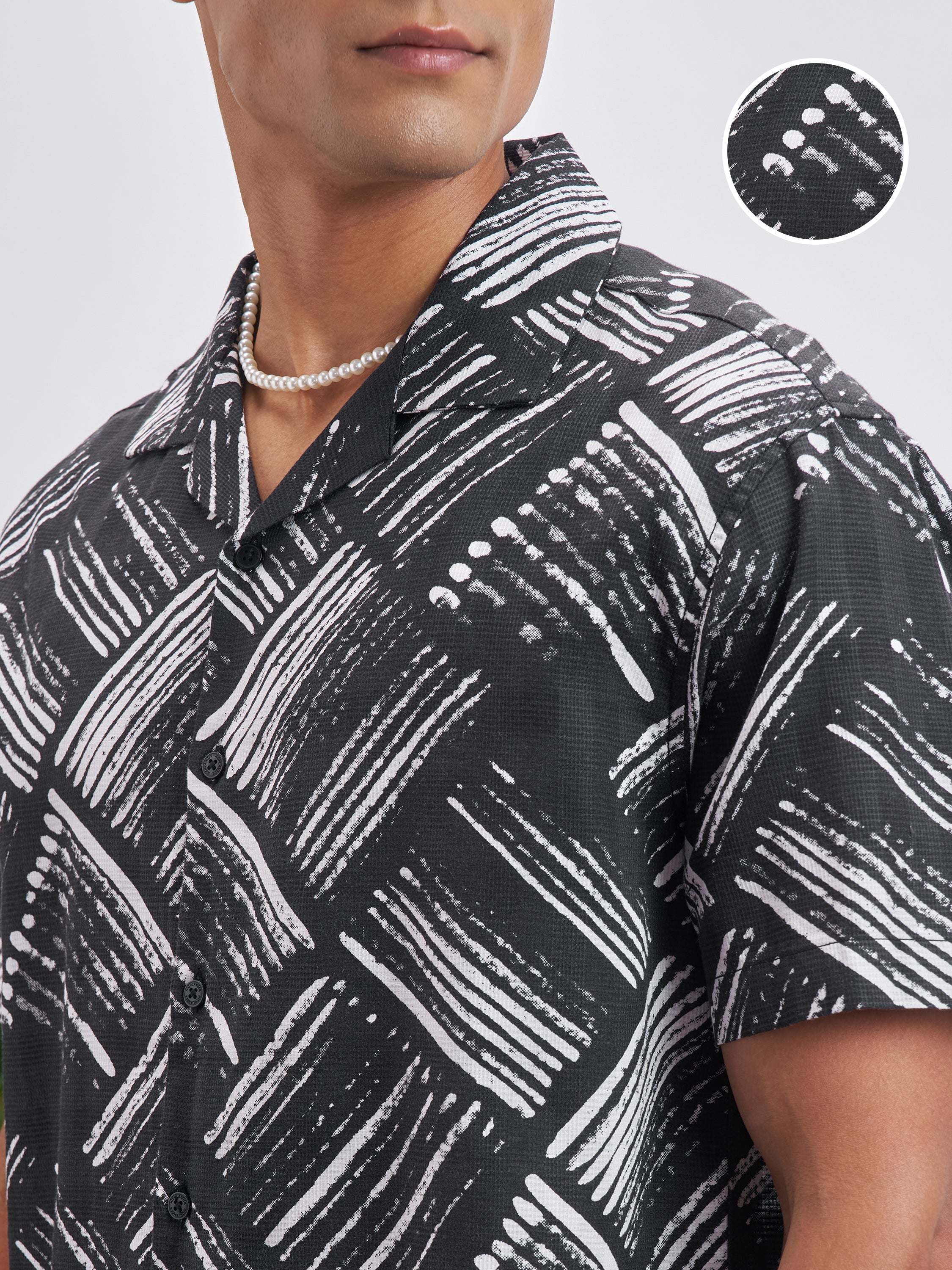 Highlander Men Black Printed Relaxed Fit Casual Shirt - Black - Image 5