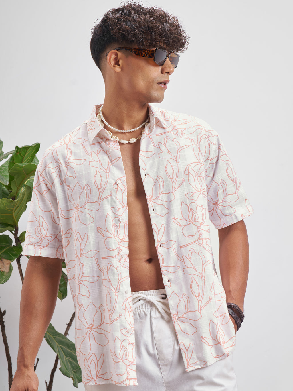Highlander Men White Printed Relaxed Fit Casual Shirt - White - Image 1