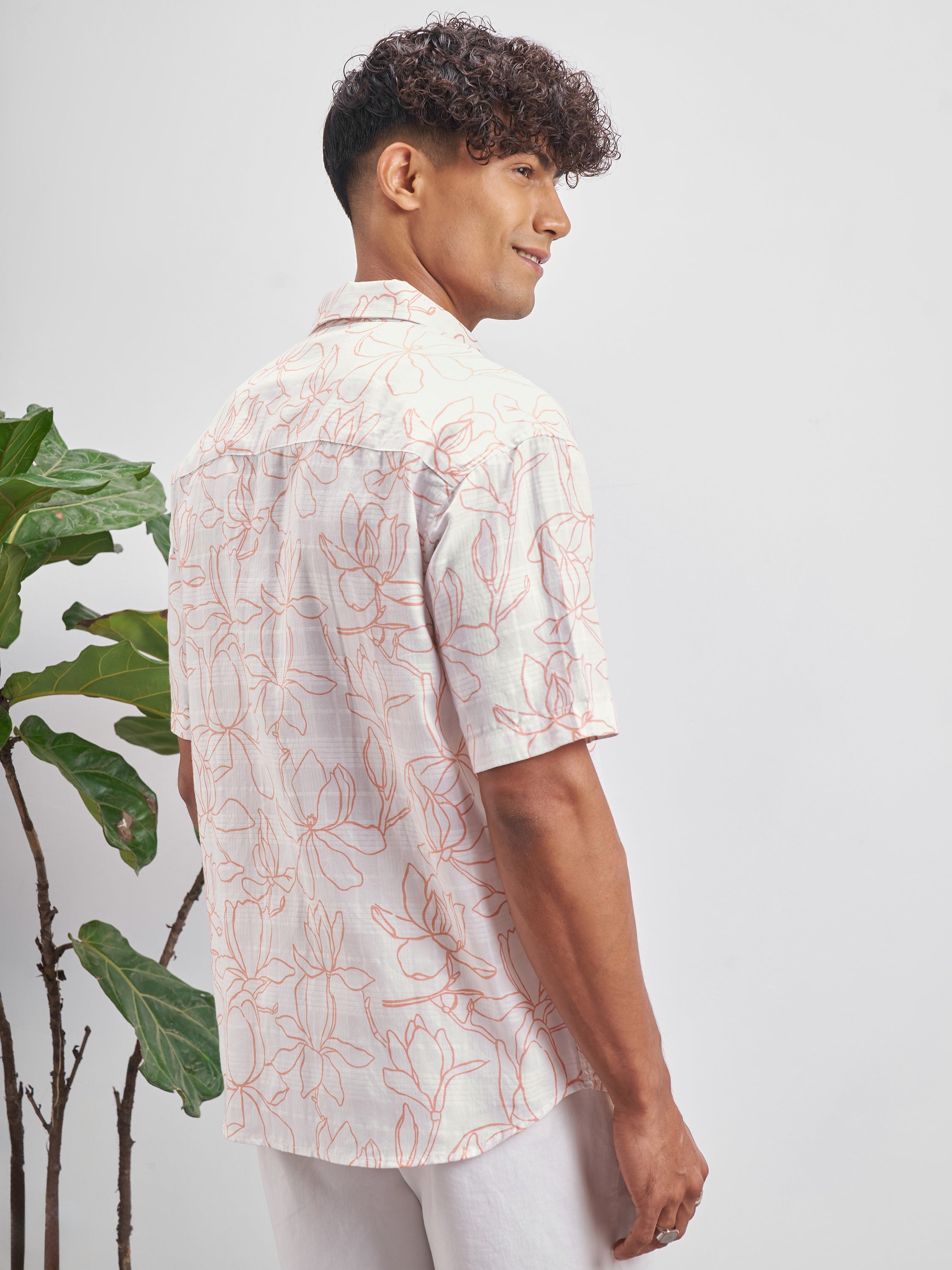 Highlander Men White Printed Relaxed Fit Casual Shirt - White - Image 3