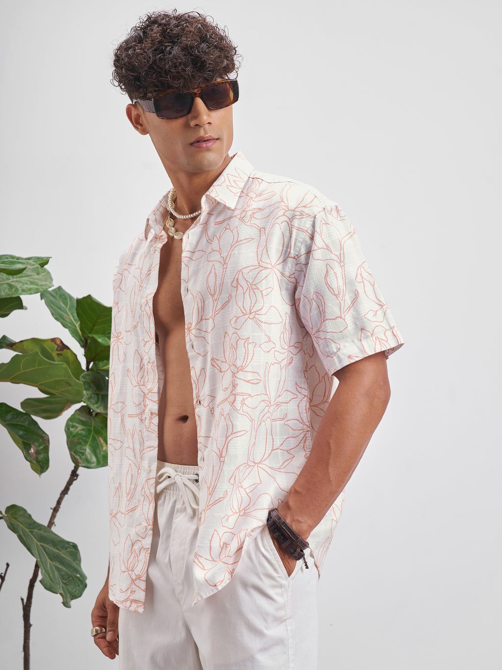 Highlander Men White Printed Relaxed Fit Casual Shirt - White - Image 4