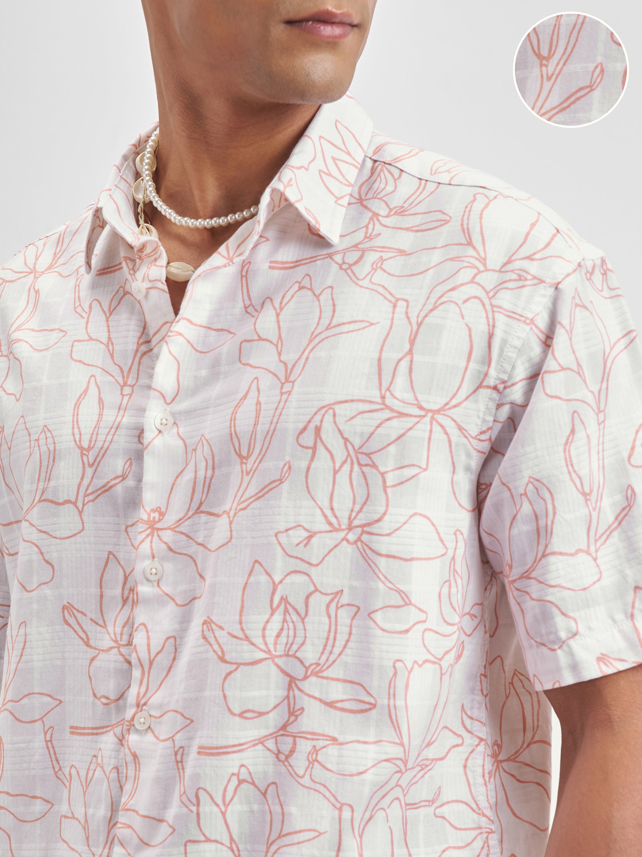 Highlander Men White Printed Relaxed Fit Casual Shirt - White - Image 5