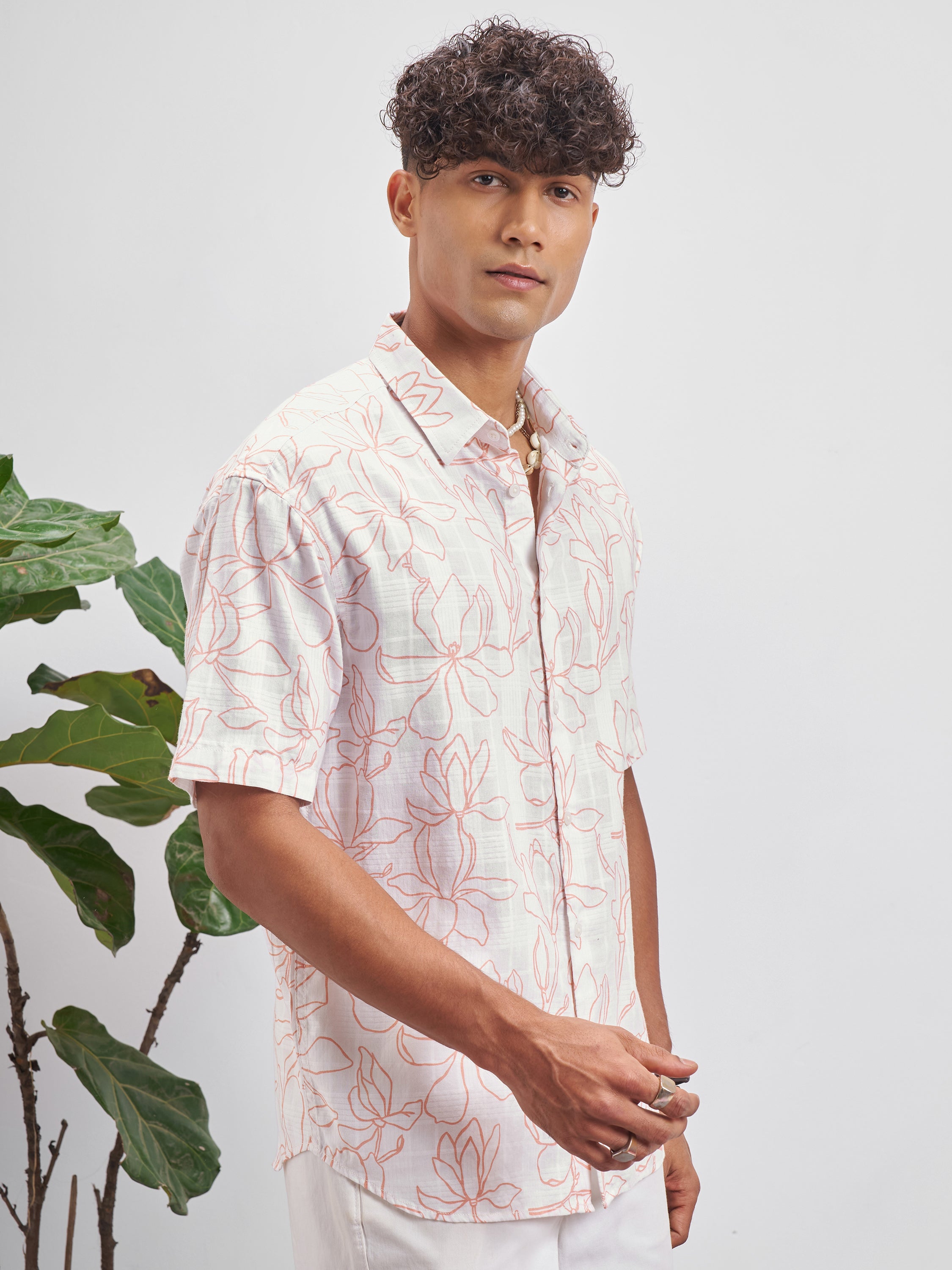 Highlander Men White Printed Relaxed Fit Casual Shirt - White - Image 6