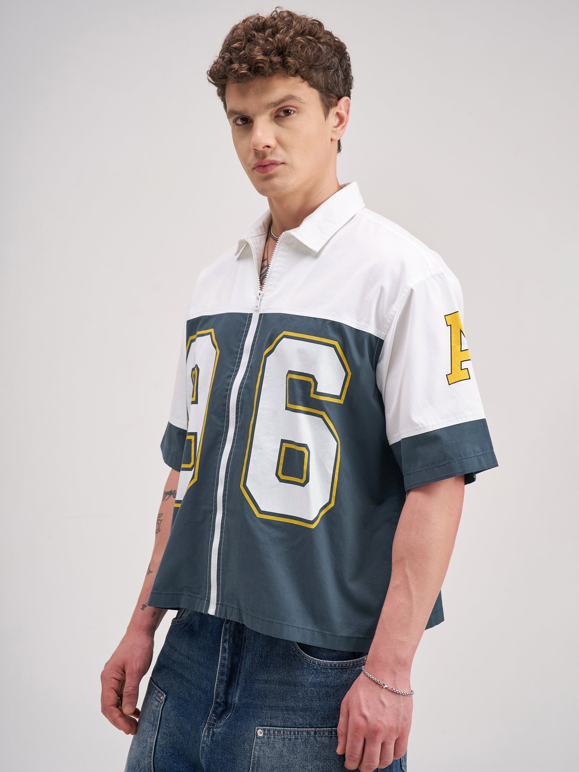 Highlander Men White Printed Boxy Fit Casual Shirt - White - Image 4