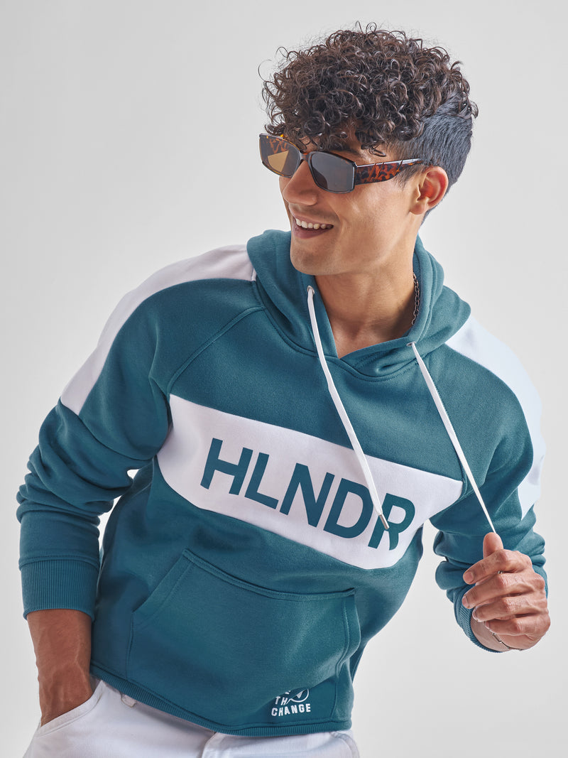 Highlander Men Teal Hooded Pullover Sweatshirt - Teal - Image 1