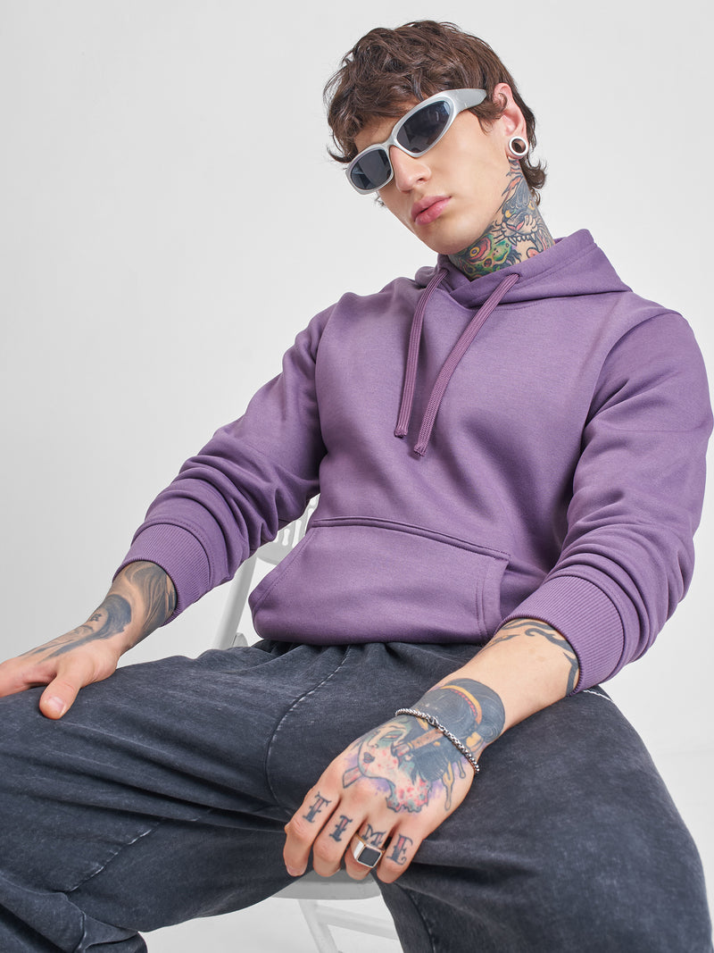 Highlander Men Purple Hooded Pullover Sweatshirt - Purple - Image 1