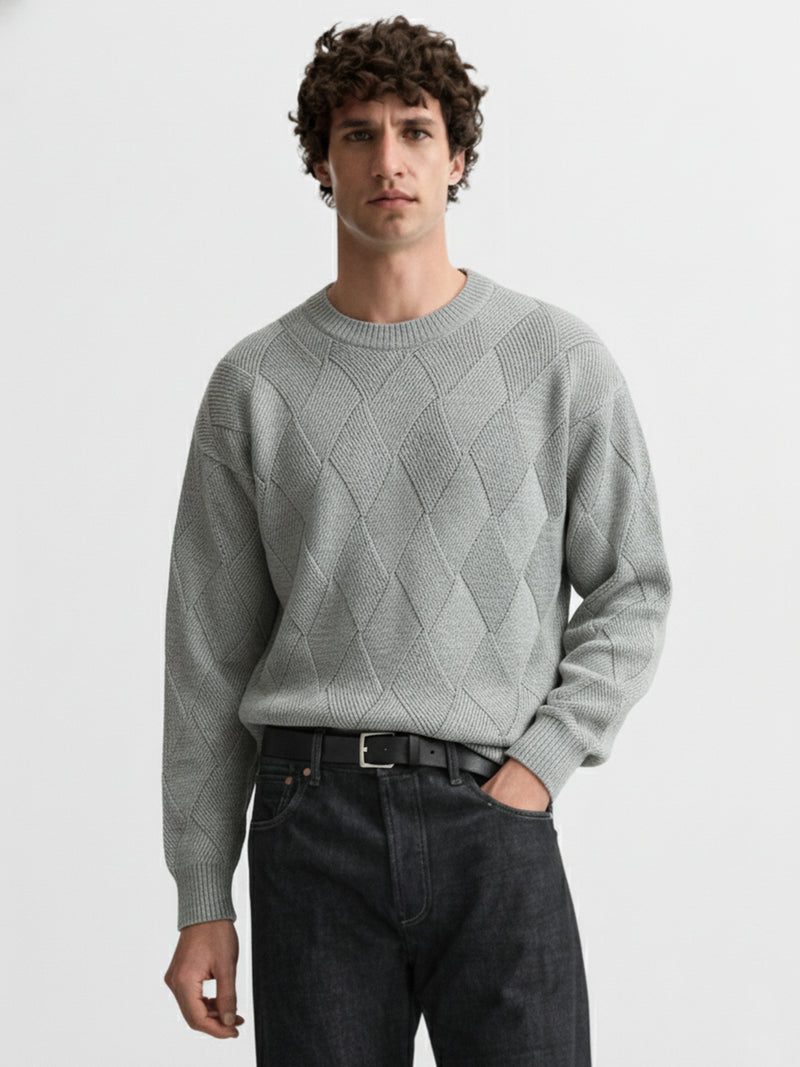 Highlander Men Grey Round Neck Pullover - Grey - Image 1