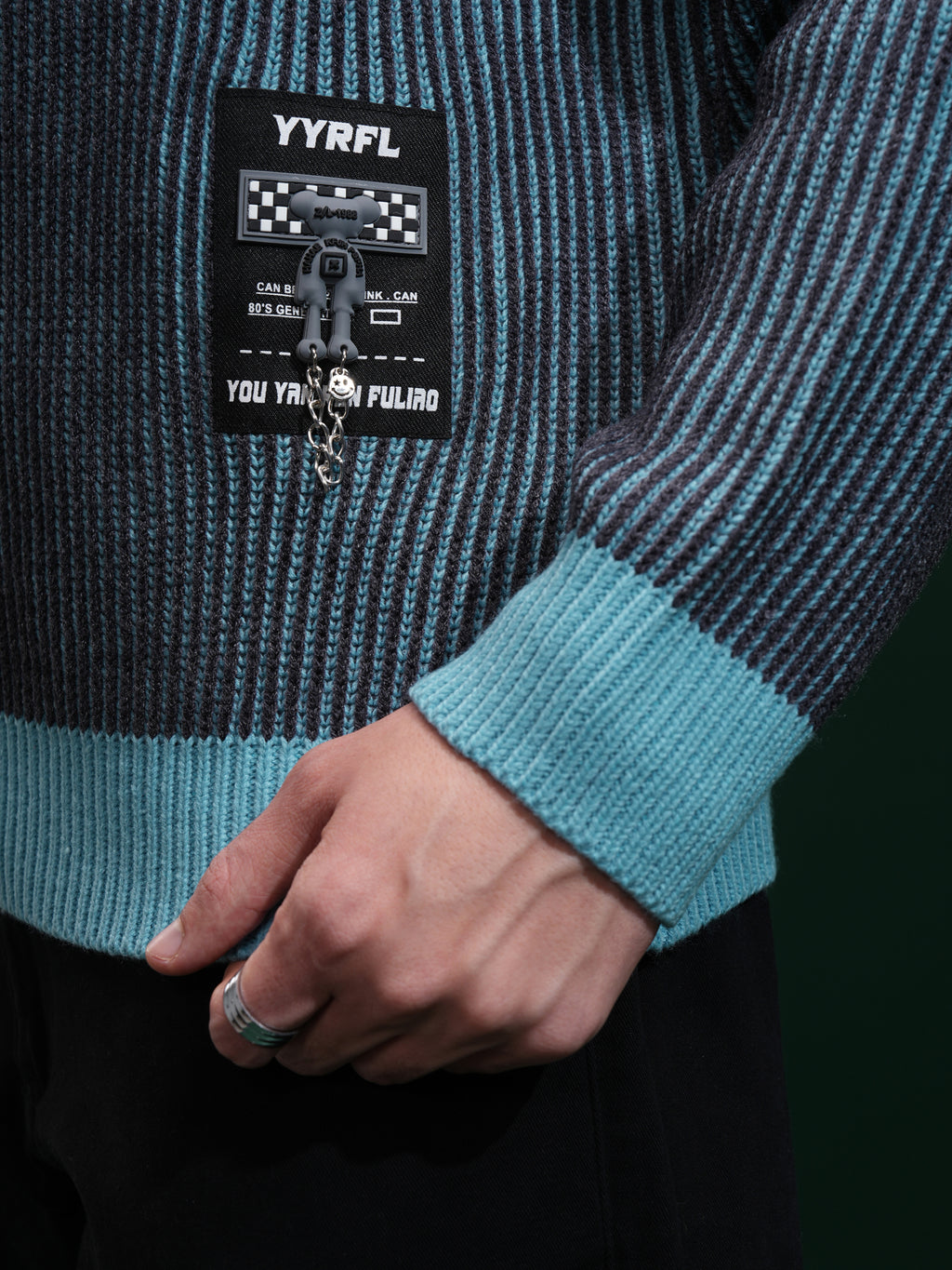 Highlander Men Charcoal Round Neck Pullover Sweater - Charcoal - Image 5