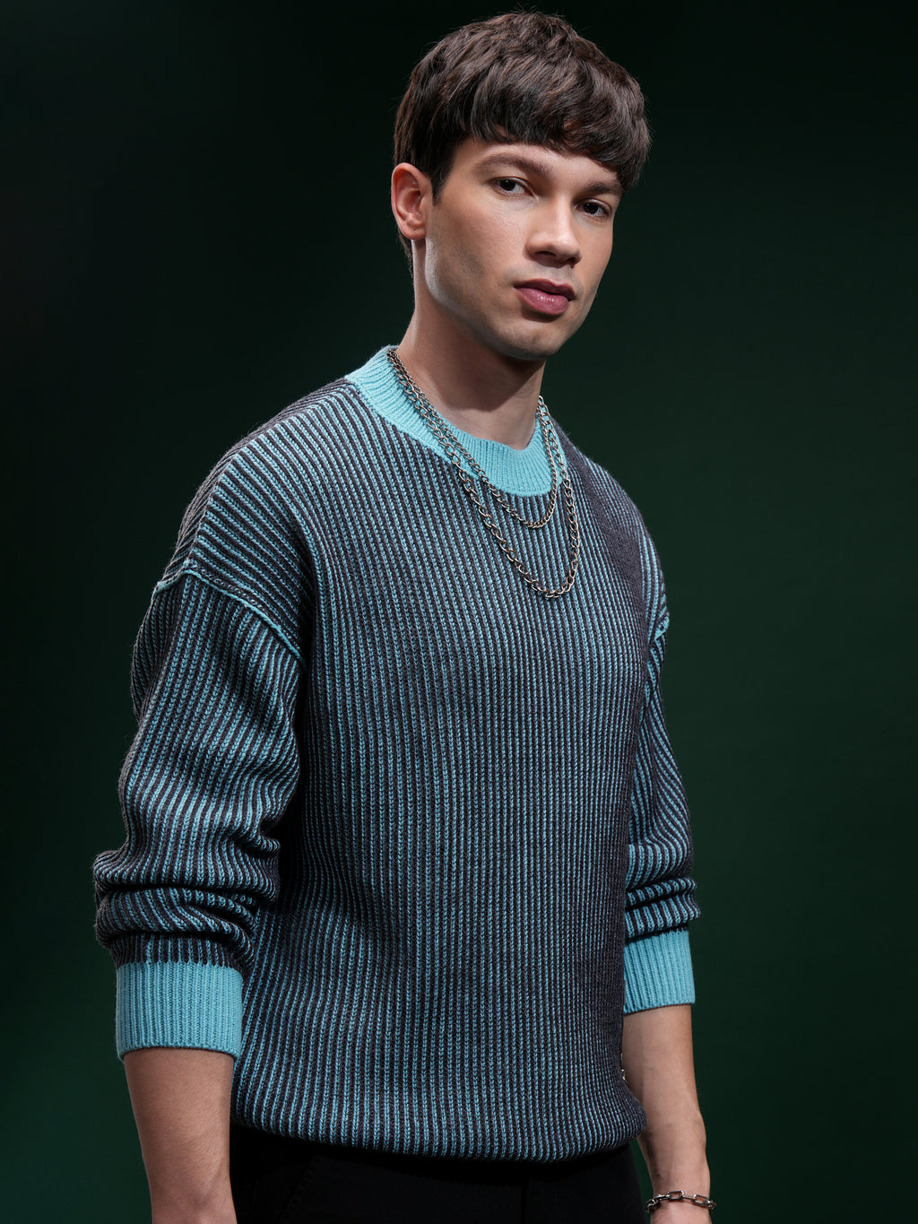 Highlander Men Charcoal Round Neck Pullover Sweater - Charcoal - Image 6