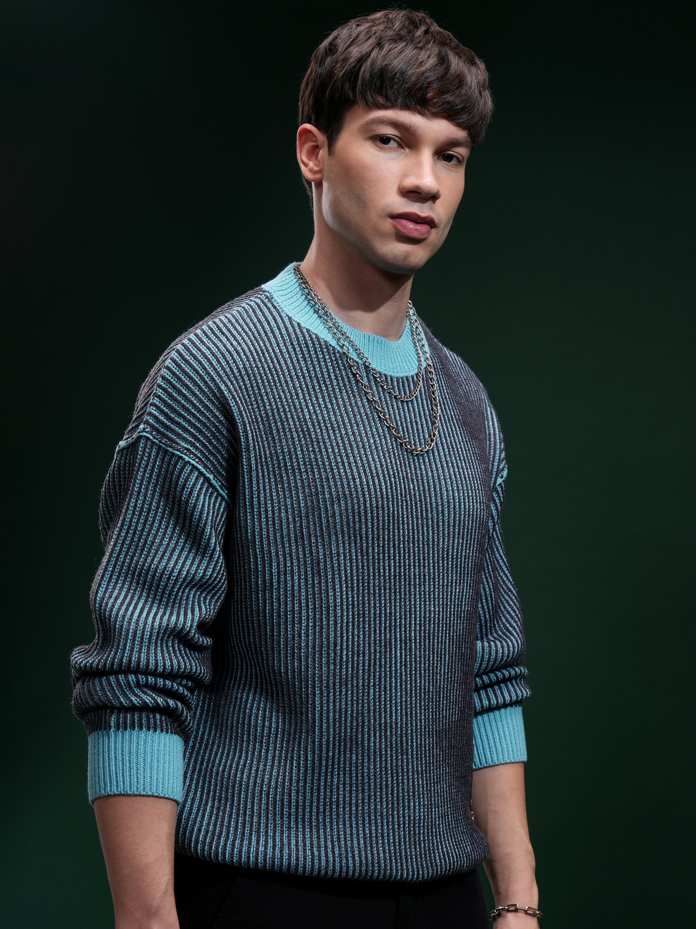 Highlander Men Charcoal Round Neck Pullover Sweater - Charcoal - Image 6