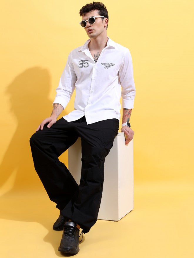 Highlander Men Black Loose Fit Solid Cargo - Black - Image 2