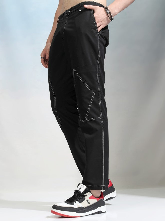 Highlander Men Black Slim Fit Solid Chinos - Black - Image 4