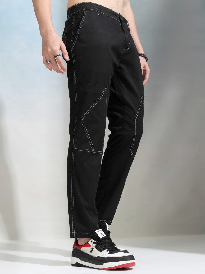 Highlander Men Black Slim Fit Solid Chinos - Black - Image 6