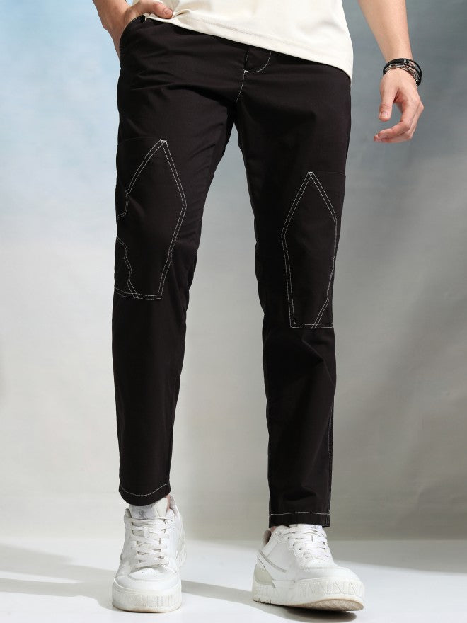 Highlander Men Black Slim Fit Solid Chinos - Black - Image 1
