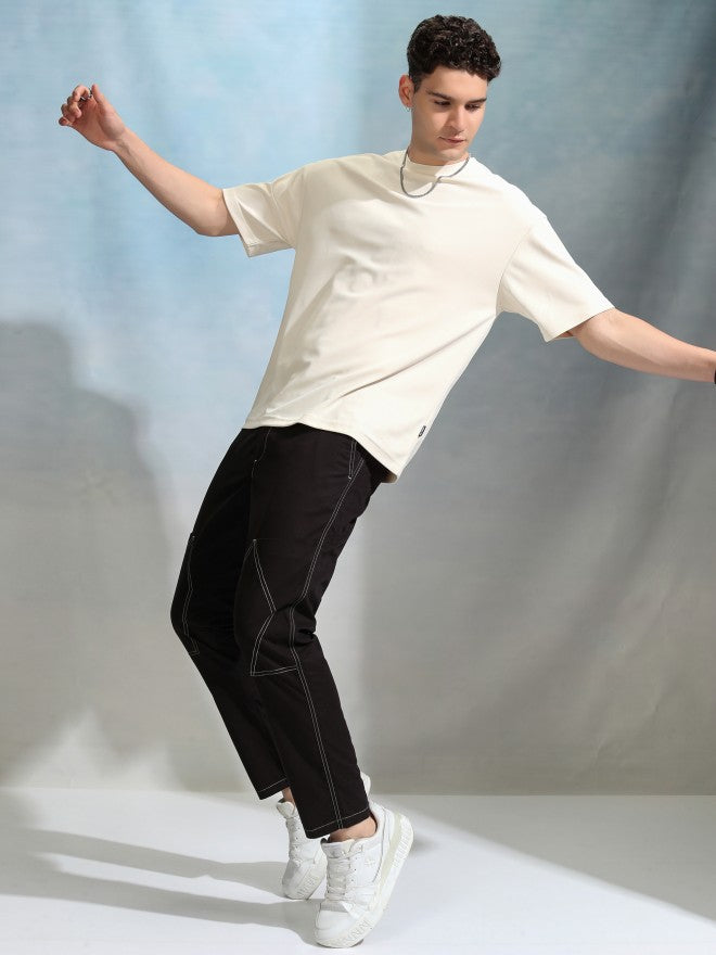 Highlander Men Black Slim Fit Solid Chinos - Black - Image 2