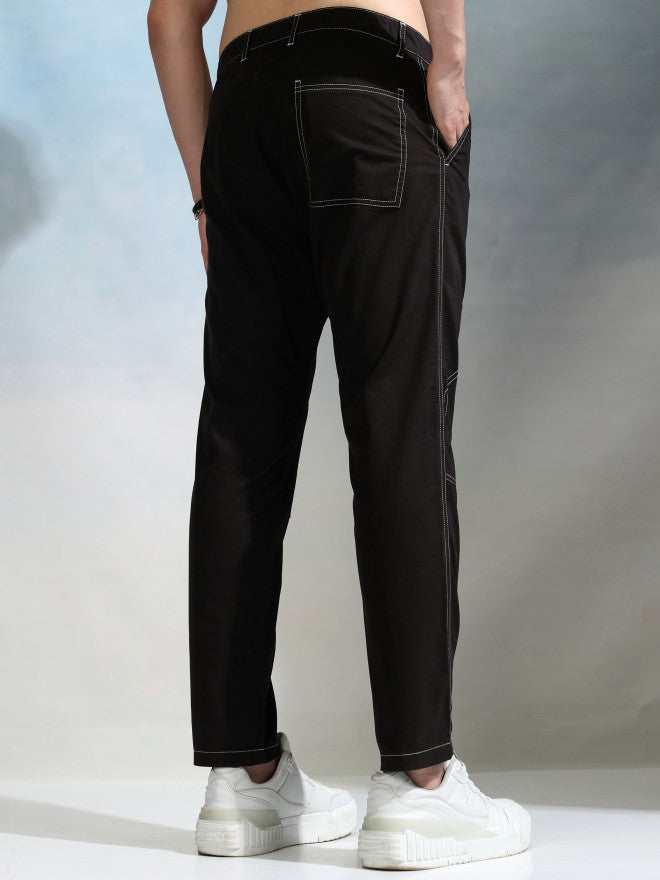 Highlander Men Black Slim Fit Solid Chinos - Black - Image 3